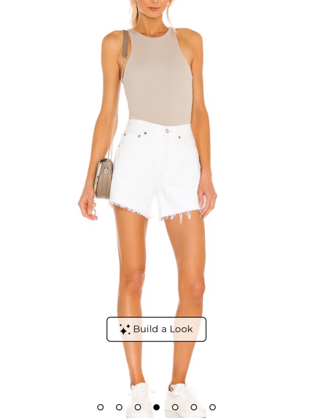 Agolde White High-Rise Cutoff Denim Shorts